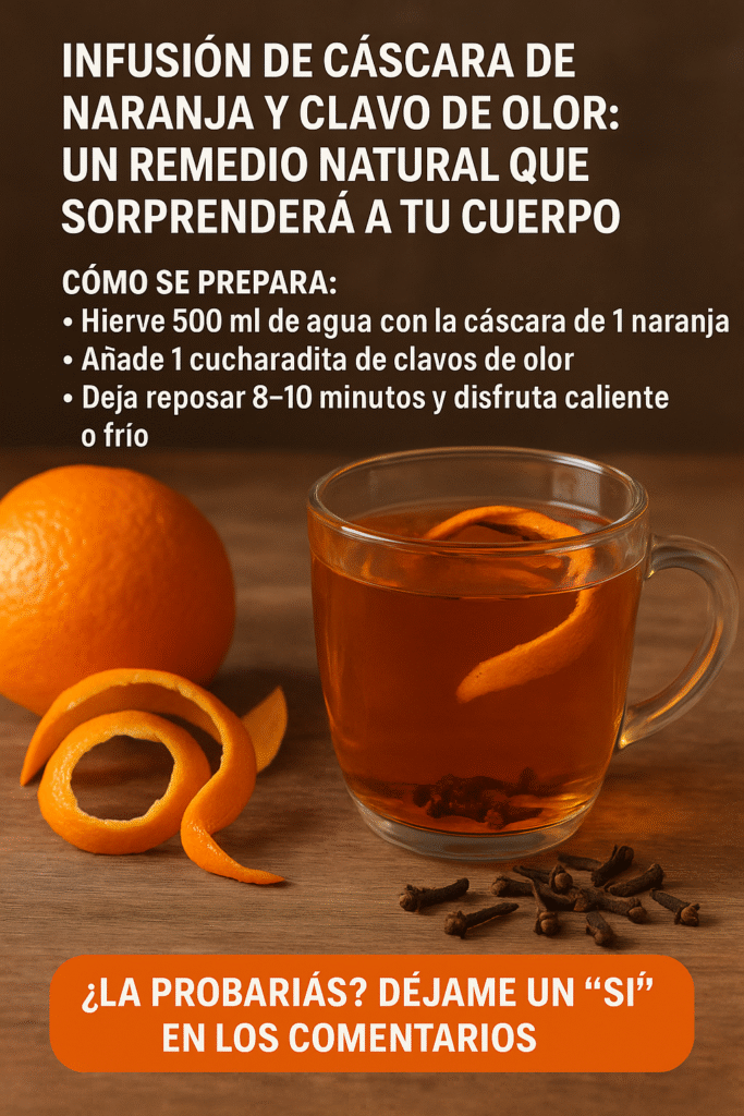 Tisana Cáscara de Naranja y clavo de olor.
